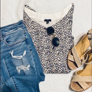 Talbots Plus Size X Leopard V-neck Sweater T-shirt